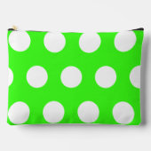 Neon groen wit grote polka stippen etui (Voorkant)