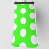 Neon groen wit grote polka stippen golfheadcover (Draai 90)