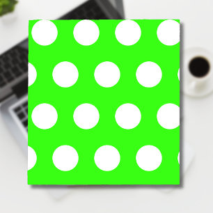 Neon groen wit grote polka stippen notitieblok