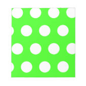Neon groen wit grote polka stippen notitieblok (Voorkant)
