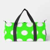 Neon groen wit grote polka stippen plunjezak (Voorkant)