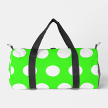 Neon groen wit grote polka stippen