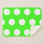 Neon groen wit grote polka stippen sherpa deken (Voorkant (horizontaal))