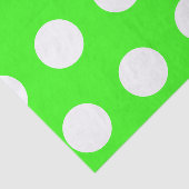 Neon groen wit grote polka stippen tissuepapier (Detail)