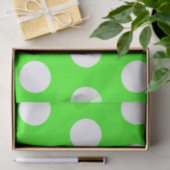 Neon groen wit grote polka stippen tissuepapier (Geschenk)