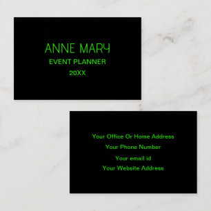 Neon Groen Zwart Aangepaste Kleur Bruiloft Profess Visitekaartje