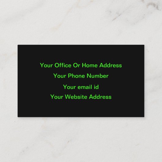 Neon groen zwart aangepaste kleur bruiloften moder visitekaartje (Achterkant)