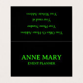 Neon Groen Zwart Aangepaste Kleur Huwelijk Trendy  Visitekaartje (Buitenkant ongevouwen)