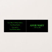 Neon groen zwart aangepaste kleur make-up artiest visitekaartje (Buitenkant ongevouwen)