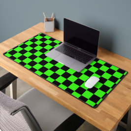 Neon Groen Zwart Geruite Checkerboard  Bureaumat
