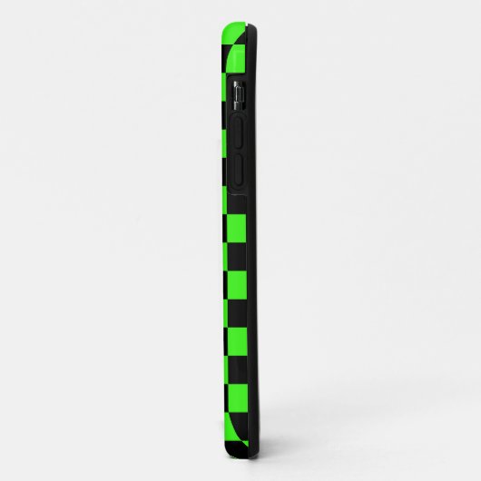Neon Groen Zwart Geruite Checkerboard  Case-Mate iPhone Case (Achterkant/links)