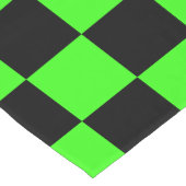 Neon Groen Zwart Geruite Checkerboard  Korte Tafelloper (Hoek)