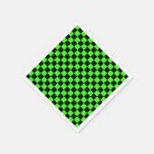 Neon Groen Zwart Geruite Checkerboard Servet (Hoek)