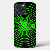 Neon Groen Zwart iPhone Case met Warmte (Achterkant)