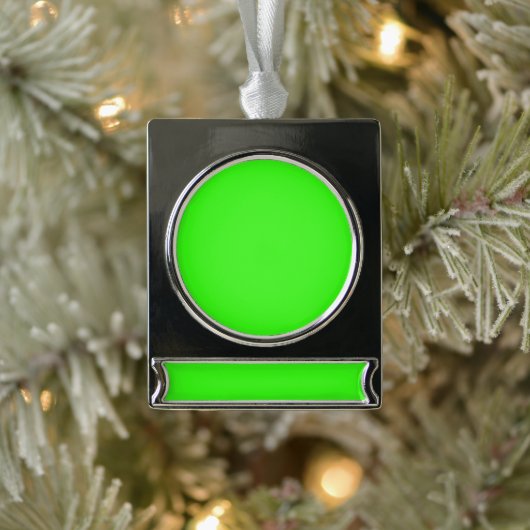 Neon groene aangepaste bannerornament verzilverd banner ornament (Boom)