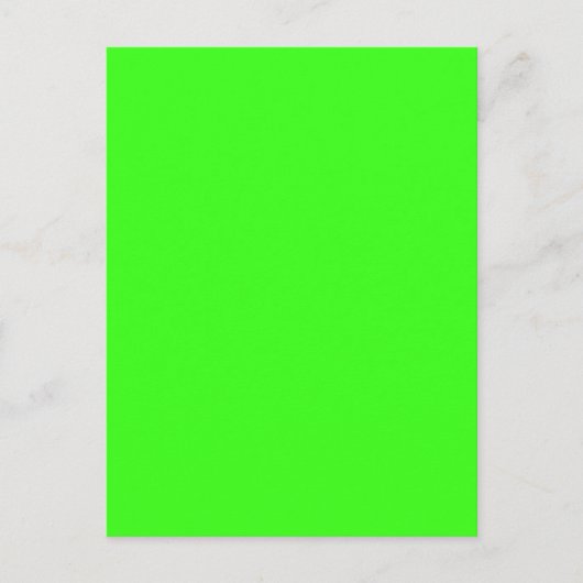 Neon Groene Aangepaste Postkaart Uitnodiging Briefkaart (Voorkant)