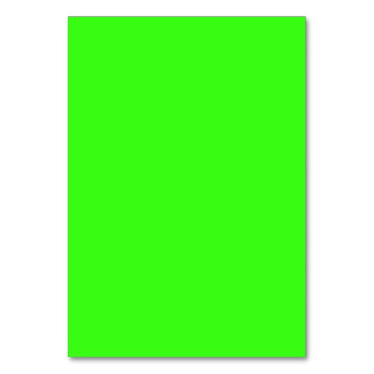 Neon Groene Aangepaste Tafelkaart Kaart (Voorkant)