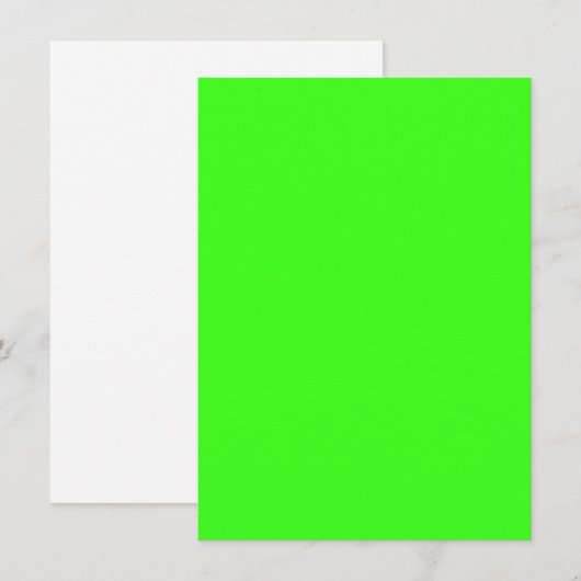 Neon Groene Aangepaste Uitnodiging (Voorkant / Achterkant)