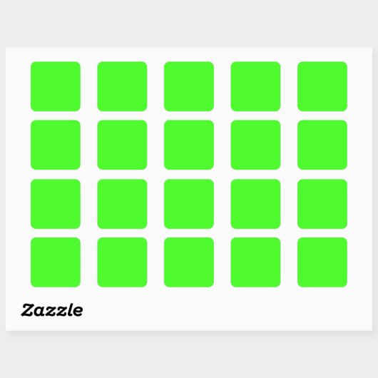 Neon groene aangepaste vierkante sticker (Vel)