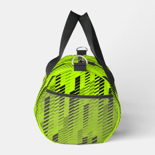 Neon groene abstracte geometrische strepen Gym Spo Plunjezak (Rechts)