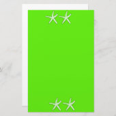 Neon Groene Achtergrond Starfish Seastars Beach 20 Briefpapier (Voorkant / Achterkant)