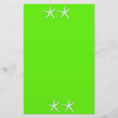 Neon Groene Achtergrond Starfish Seastars Beach 20 Briefpapier (Voorkant)