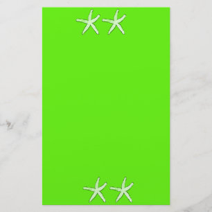 Neon Groene Achtergrond Starfish Seastars Beach 20 Briefpapier