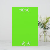 Neon Groene Achtergrond Starfish Seastars Beach 20 Briefpapier (Staand voorkant)