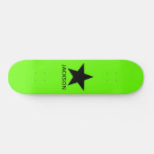 Neon groene achtergrond Zwarte Ster Aangepast Persoonlijk Skateboard (Horizontaal)
