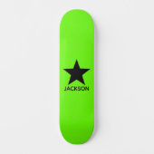 Neon groene achtergrond Zwarte Ster Aangepast Persoonlijk Skateboard (Voorkant)