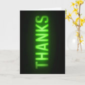 Neon groene Bedankt teken op zwart Kaart (Gele Bloem)