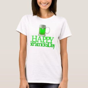 Neon groene bier wazige gelukkige St. Patrick's Da T-shirt