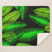 Neon Groene Bladeren Kunst. Koop Nu Sherpa Deken (Voorkant (horizontaal))