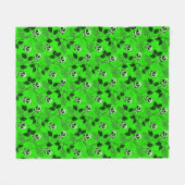Neon groene bloem gotische schedel fleece deken (Voorkant (Horizontaal))
