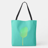 Neon groene bloemige tulp abstract teal cadeau tote bag (Achterkant)