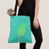 Neon groene bloemige tulp abstract teal cadeau tote bag (Dichtbij)