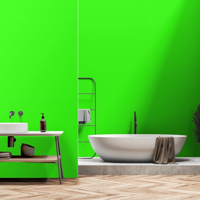 Neon groene effen kleur behang (Badkamer)
