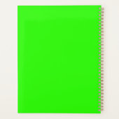 Neon Groene en Witte Moderne Naam Huisdier Planner (Achterkant)