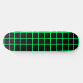 Neon groene en zwarte raster skateboard deck (Horizontaal)