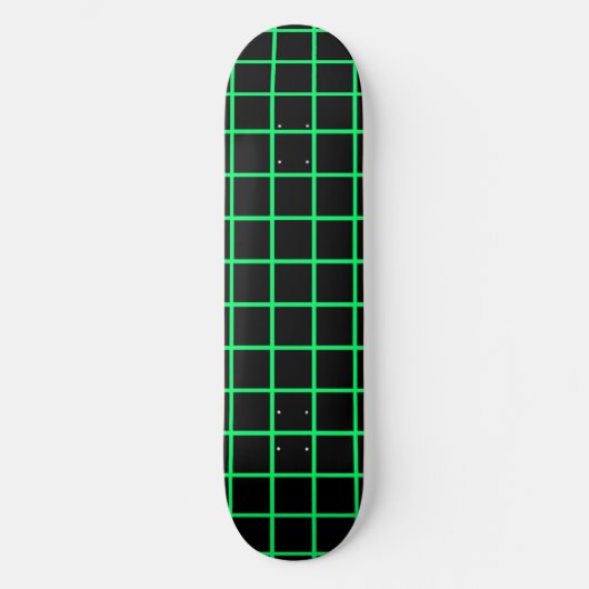Neon groene en zwarte raster skateboard deck (Voorkant)