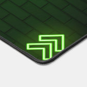 Neon groene gamingbureaumat met aangepaste naam vo bureaumat (Hoek)