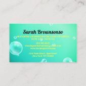 Neon Groene Gele Schoonmakende Wasspray Visitekaartje (Achterkant)