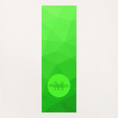 Neon groene geometrische mesh patroon Monogram Yogamat (Voorkant)