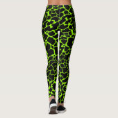 Neon Groene Giraffe vlekken Patroon Leggings (Achterkant)