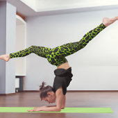Neon Groene Giraffe vlekken Patroon Leggings