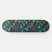 Neon Groene Hart en Paarse Bloemen Persoonlijk Skateboard (Horizontaal)