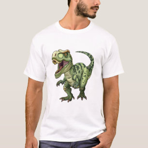 Neon Groene Jurassic Rex T-shirt Kunst