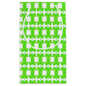 Neon Groene Klaver Patroon Gift Bag Klein Cadeauzakje (Achterkant)