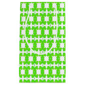Neon Groene Klaver Patroon Gift Bag Klein Cadeauzakje (Voorkant)