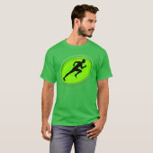 Neon groene man hardlopen personal trainer sport c t-shirt (Voorkant volledig)